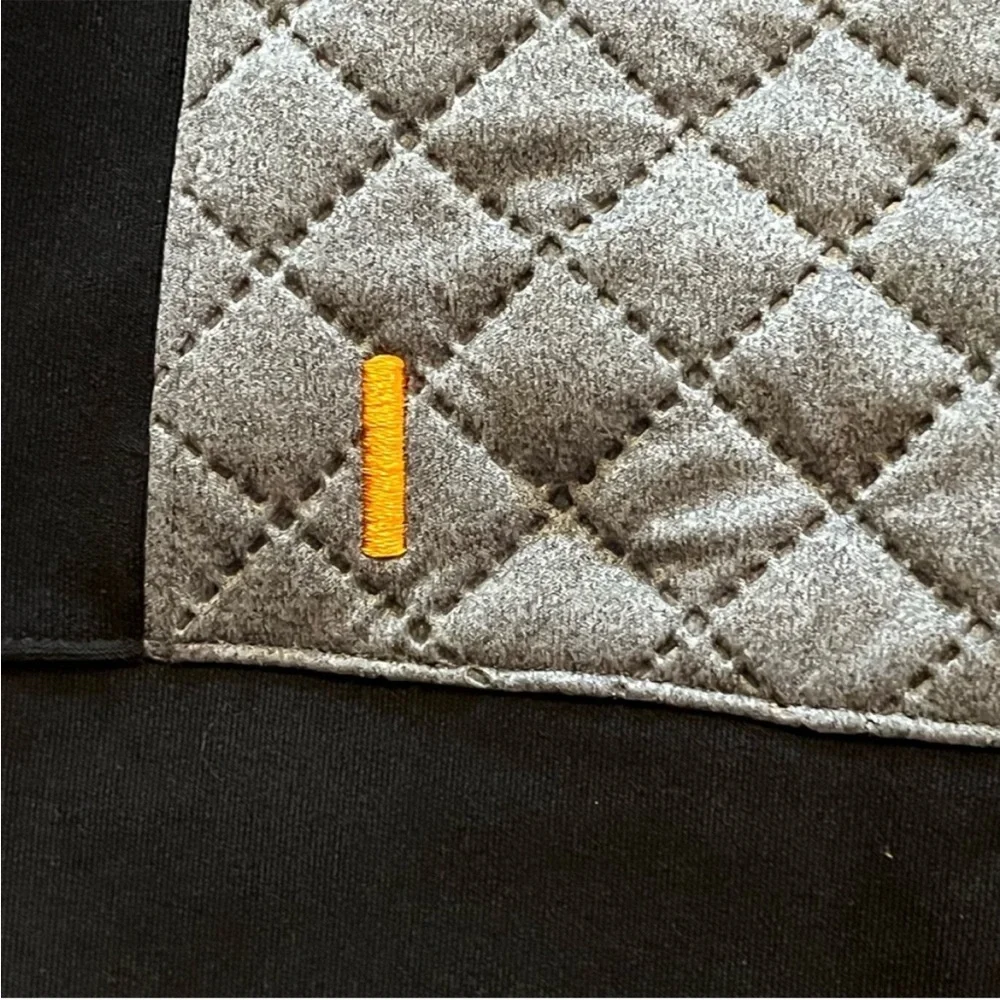 Lucy Gray and Black Quilted Athletic Jacket size medium zip front